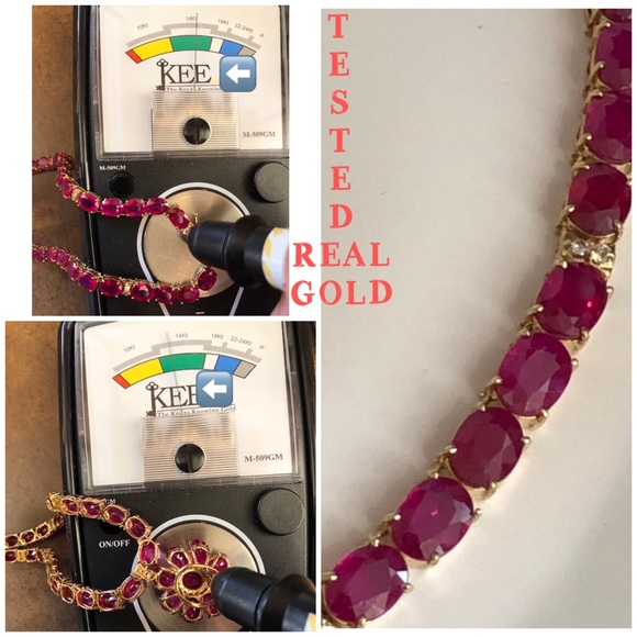 🌟SOLD!🌟14K Mozambique Ruby/ Diamond Necklace - Picture 4 of 8